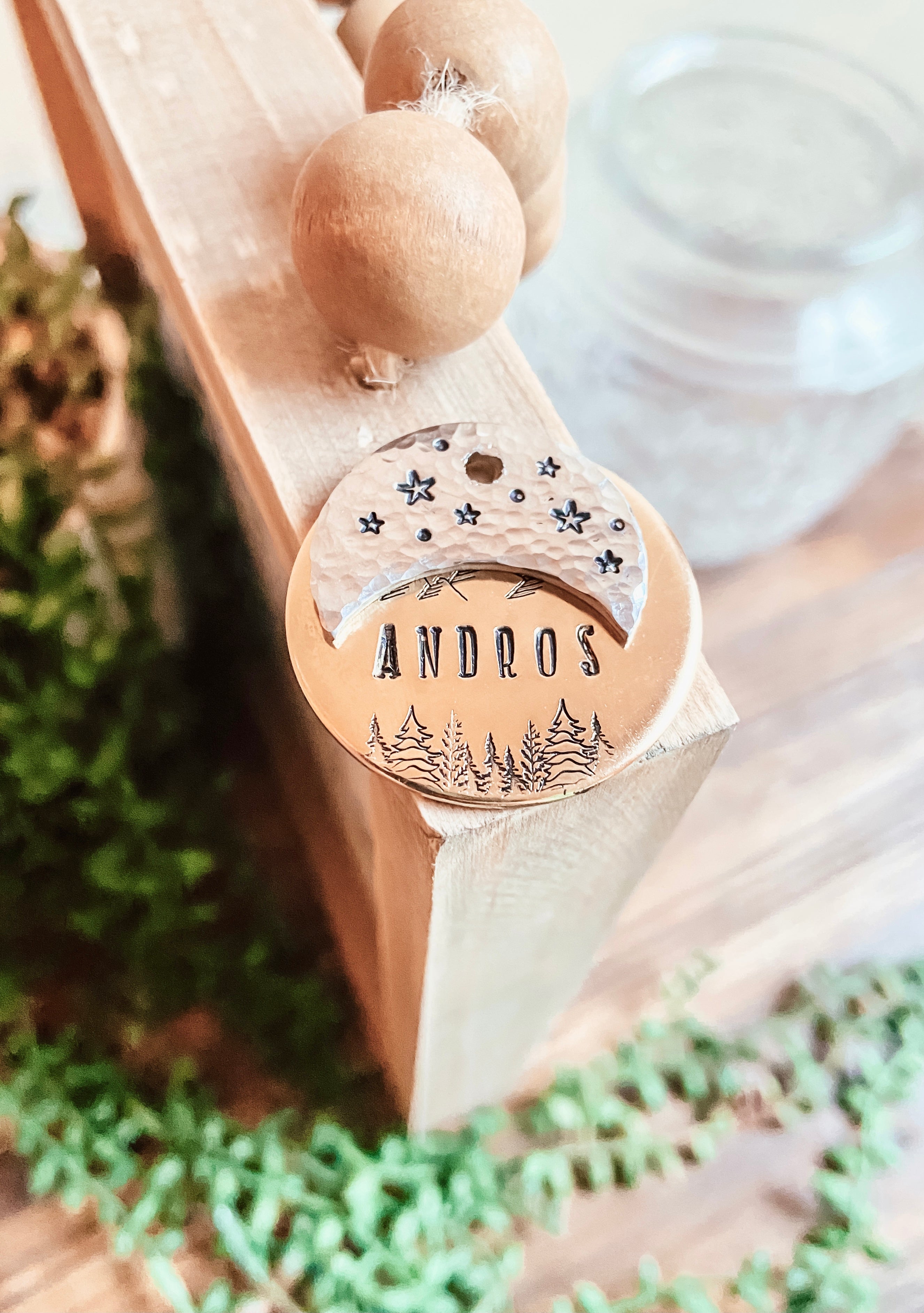 Shoot For The Stars  Pet ID Tag, Dog ID Tag, Handstamped Dog Tag