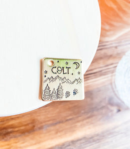 Wilderness Way Tag, Dog ID Tag, Hand stamped Dog Tag