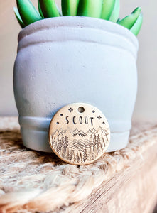 Into The Wild Pet ID Tag, Dog ID Tag, Handstamped Dog Tag